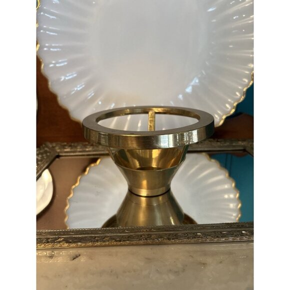 Vintage Solid Brass Circular Tea Light Candle Light Holder 1995 Ambrosia - Picture 8 of 8